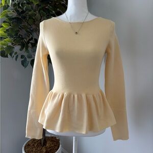 H&M Cream Peplum Blouse